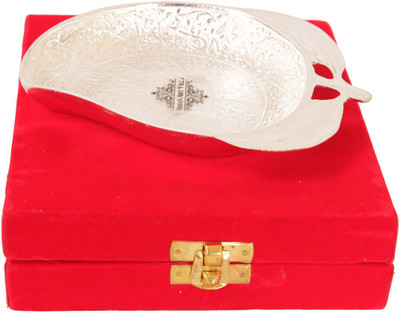 IndianArtVilla Silver Plated Decorative Platter(Silver)