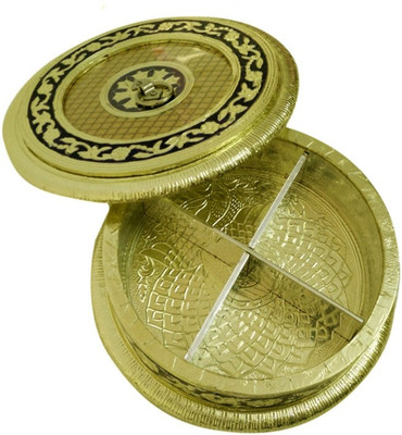 

Shree Sai Rajasthani Round Designer Dry Fruits Box Gift Set Aluminium Decorative Platter(Multicolor)