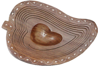 

Apkamart Handcrafted Wooden Tray Wooden Decorative Platter(Brown)