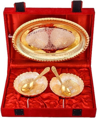 

Raj Laxmi Silver Plated Decorative Platter(Multicolor, Pack of 5)