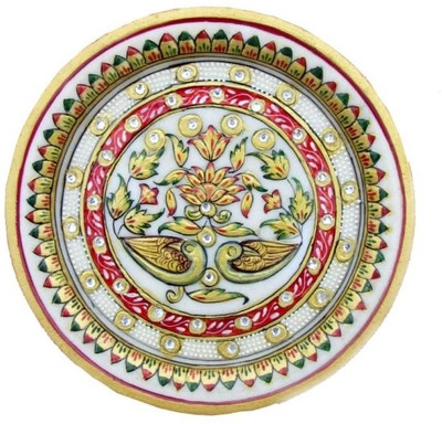 

Chitra Handicraft Marble Decorative Plate Stoneware Decorative Platter(Multicolor)