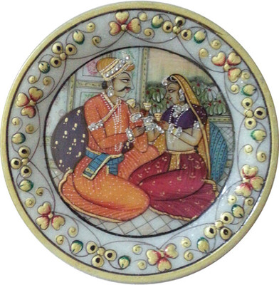 

JaipurCrafts Raja Rani Stoneware Decorative Platter(Multicolor)