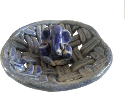 

IndoArtisan Ganesha statue in Tray Ceramic Decorative Platter(Blue)