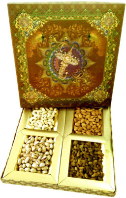 

Creative Traditional Handmade Dry Fruits Gift Box Set For Diwali Paper Mache Decorative Platter(Multicolor)