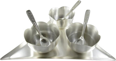 

GoldGiftIdeas Ice Cream Bowl Spoon Tray Serving Set(Pack of 7)