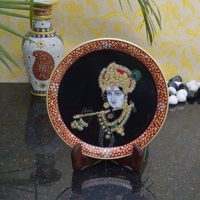 

eCraftIndia Wooden, Stoneware Decorative Platter(Multicolor)