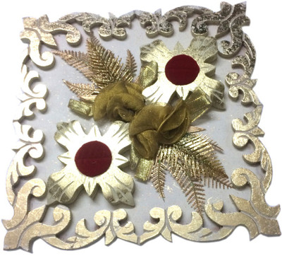 

loopsnknots Wooden Decorative Platter(Gold)
