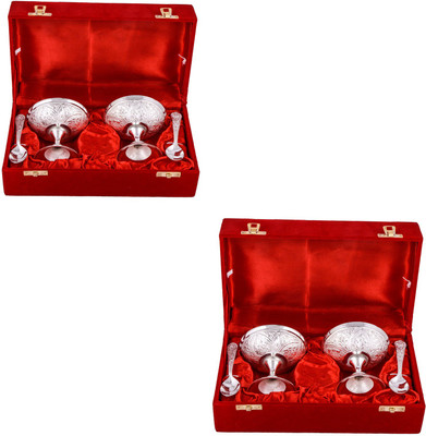 

G S Museum 2 Ice Cream Mug with Spoon 2 Sets Bowl Spoon Tray Serving Set