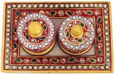 

Creative Handmade 2 Bowl 1 Tray Set Of 3 Handicraft Stoneware Decorative Platter(Multicolor, Pack of 3)