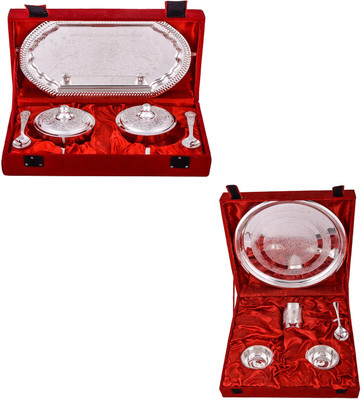 

G S Museum Supari Set with Spoon and Small Thali Set Bowl Spoon Tray Serving Set