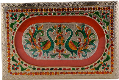 

Shreeng Shreeng Handicraft 12x8 Golden Meena Dry Fruit/ Multipurpose Box (20cmX30cmX7cm) Wooden Decorative Platter(Multicolor)