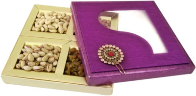 Shree Sai Decorative Dry Fruits Box Gift For Diwali Paper Mache Decorative Platter(Purple)