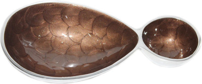 

Sarvsiddhi Oval Shape Chip - Dip Platter - Brown Aluminium Decorative Platter(Brown)