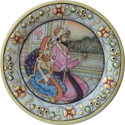 

JaipurCrafts Raja Rani Stoneware Decorative Platter(Multicolor)