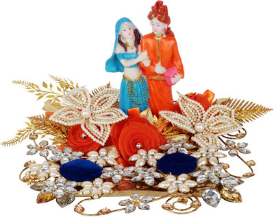 

loopsnknots Iron Decorative Platter(Orange)