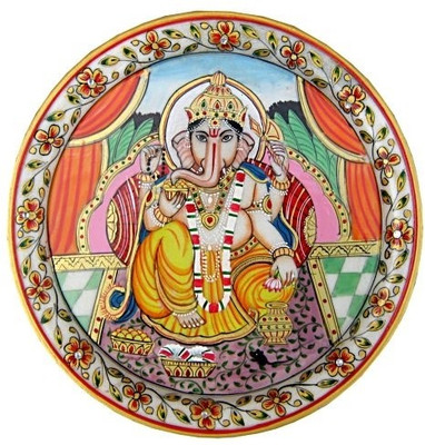 

Chitra Handicraft Marble Ganesh Plate Stoneware Decorative Platter(Multicolor)