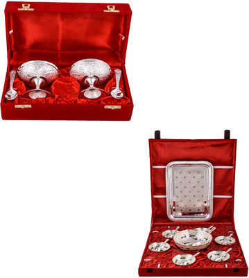 

G S Museum 2 Ice Cream Mug with Spoon and Pudding Set Bowl Spoon Tray Serving Set