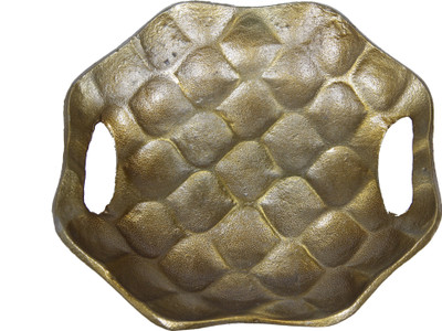 

Art N Crafts Aluminium Decorative Platter(Gold)