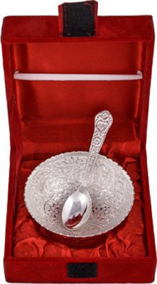 

India Shoppe IS114 Gold Plated, Silver Plated Decorative Platter(Silver, Pack of 2)