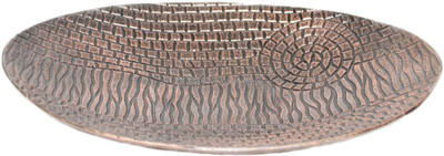 

sarvsiddhi Antique Copper Finish Plain Oval Small Decorative Fruit Bowl Aluminium Decorative Platter(Brown)