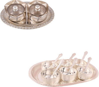 

G S Museum 2 Small Tai Loti Set and Premium 6 Bowl Set with Oval Tray Bowl Spoon Tray Serving Set