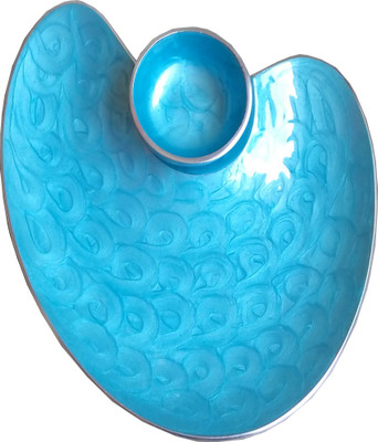 

Decor8 Aluminium Decorative Platter(Blue, Silver, Pack of 2)