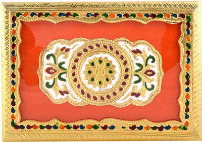 

Shreeng Shreeng Handicraft 10x7 Golden Meena Dry Fruit/ Multipurpose Box (18cmX25cmX6cm) Wooden Decorative Platter(Multicolor)