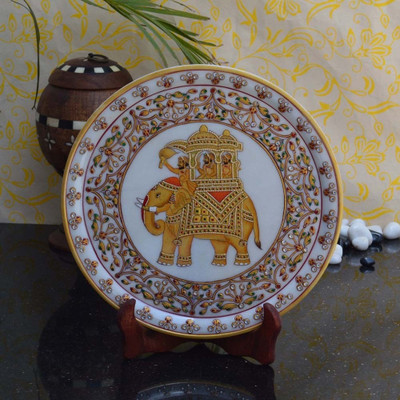 

eCraftIndia Stoneware Decorative Platter(Multicolor)
