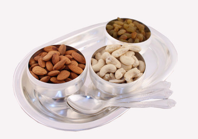 

G S Museum Silver Plated Decorative Platter(Silver, Pack of 7)