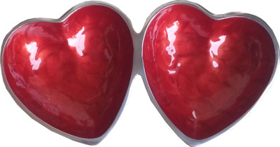 

Decor8 Aluminium Decorative Platter(Red, Silver)