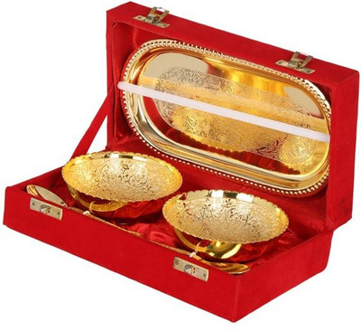 58% OFF on Being Nawab Brass Decorative Platter(Gold, Pack of 5)