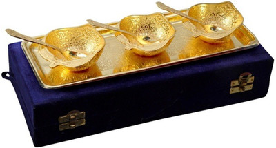 40% OFF on Being Nawab Brass Decorative Platter(Gold, Pack of 7)