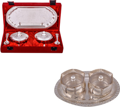 G S Museum Supari Set with Spoon and 2 Big Tai Loti Set Bowl Spoon Tray Serving Set