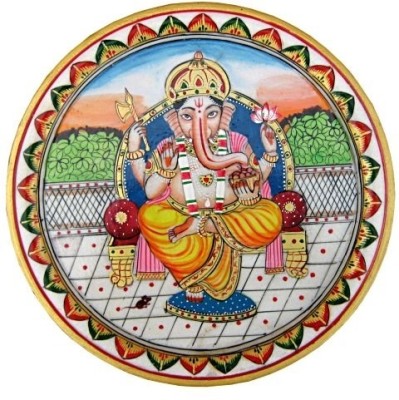 

Chitra Handicraft Marble Ganesh Plate Stoneware Decorative Platter(Multicolor)