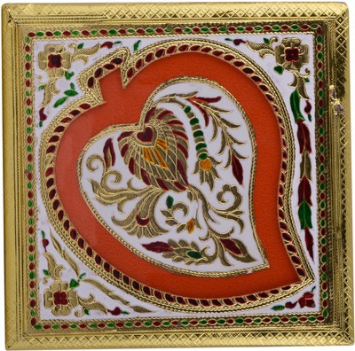 

Shreeng Shreeng Handicraft 9x9 Golden White Meena Dry Fruit/ Multipurpose Box (23cmX23cmX6cm) Wooden Decorative Platter(Multicolor)