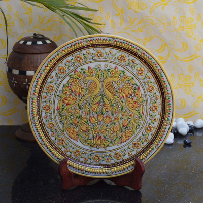

eCraftIndia Stoneware Decorative Platter(Multicolor)