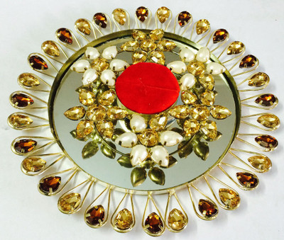 

loopsnknots Iron Decorative Platter(Gold)