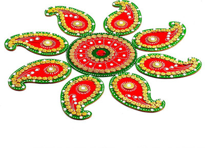 

Aapno Rajasthan Wooden Decorative Platter(Multicolor, Pack of 9)
