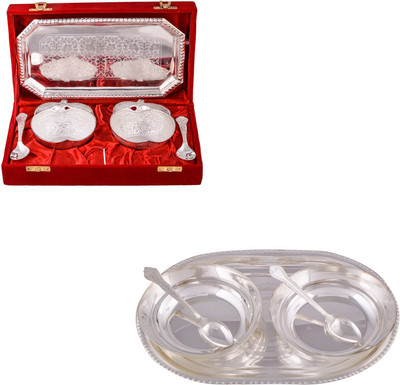 

G S Museum 2 Appel Bowl With Spoon and Tray and 2 6" Bowl with Spoon and Tray Bowl Spoon Tray Serving Set