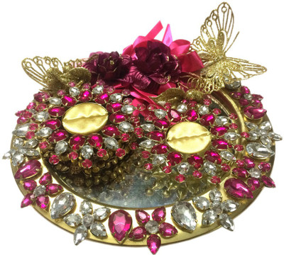 

loopsnknots Iron Decorative Platter(Gold)
