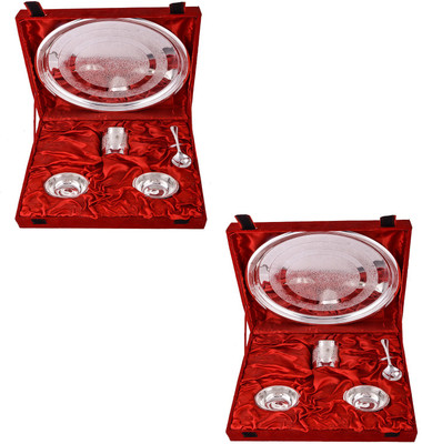 

G S Museum Small Thali Set 2 Sets Bowl Spoon Tray Serving Set(Pack of 10)