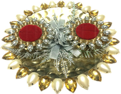 

loopsnknots Iron Decorative Platter(Gold)