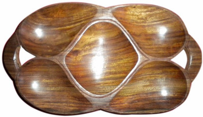 

Onlineshoppee Wooden Decorative Platter(Brown)