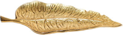 

sarvsiddhi Golden Leaf Designer Platter Aluminium Decorative Platter(Gold)