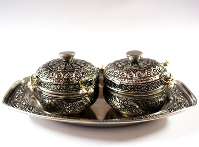 

Roop Rachana Creations Container Stainless Steel Decorative Platter(Steel, Pack of 5)