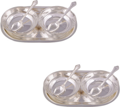 

G S Museum 2 5" Bowl with Spoon and Tray 2 Sets Bowl Spoon Tray Serving Set