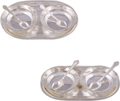 

G S Museum 2 6" Bowl with Spoon and Tray and 2 5" Bowl with Spoon and Tray Bowl Spoon Tray Serving Set