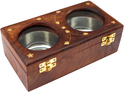 

limra handicrafts Wooden Decorative Platter(Brown)
