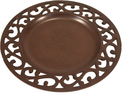 27% OFF on Golmaalshop Aluminium Decorative Platter(Brown)