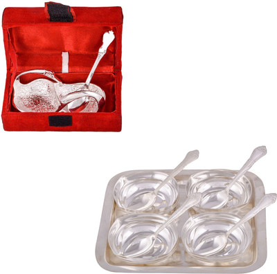 

G S Museum Mini Duck Tray with Spoon and 4 Square Bowl with Spoon and Tray Bowl Spoon Tray Serving Set